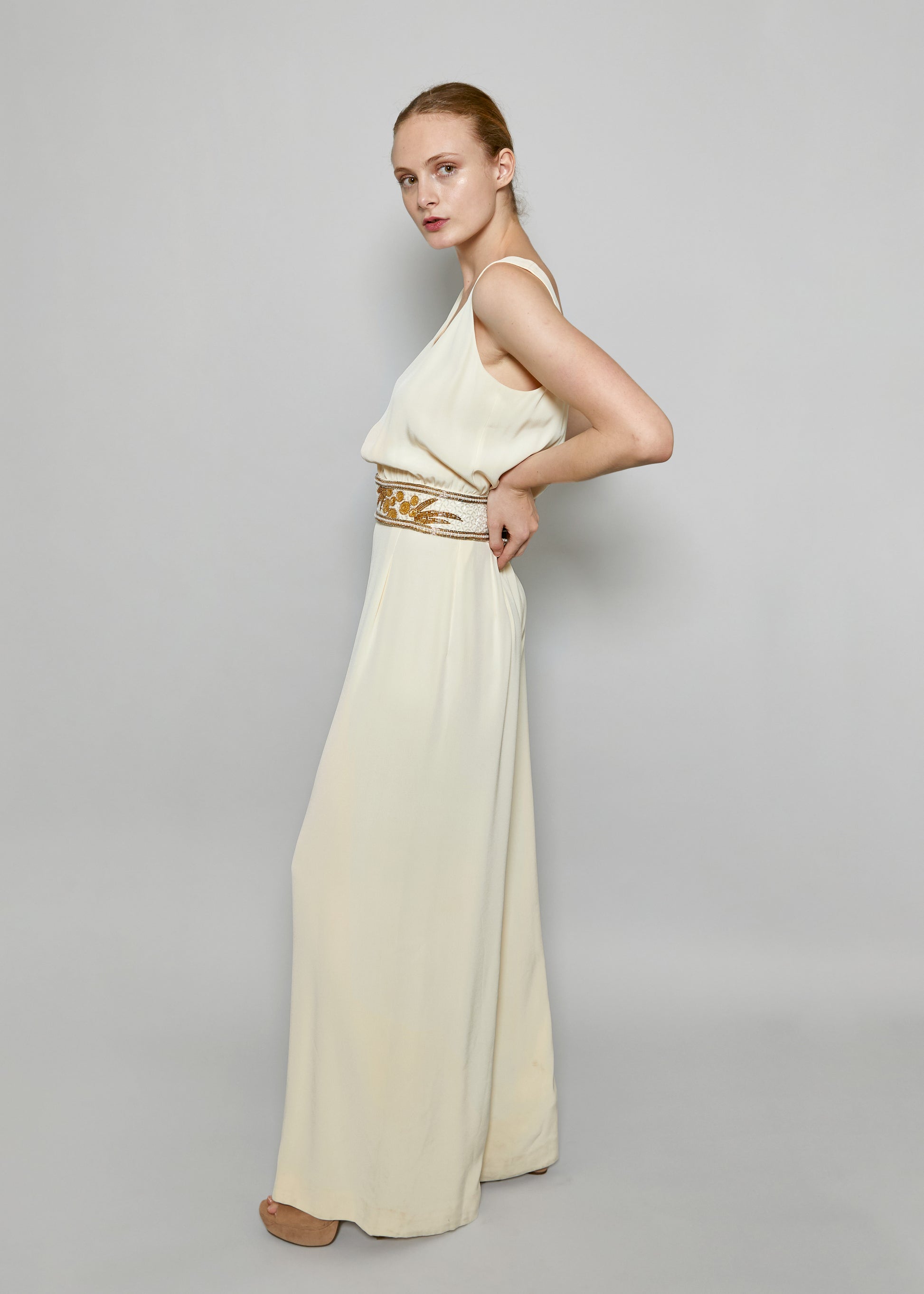 Bob Mackie Cream Jumpsuit - The Kit Vintage