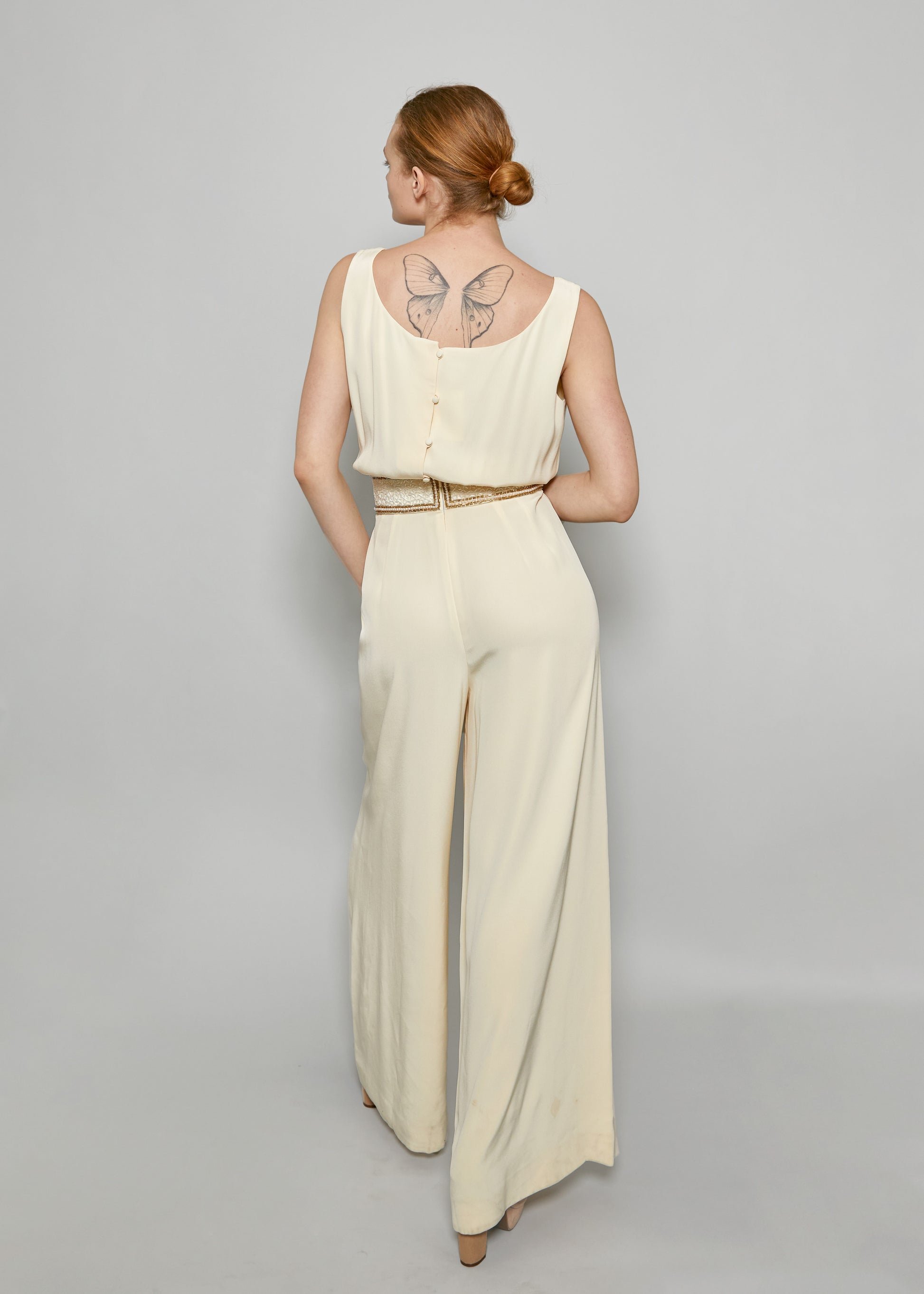 Bob Mackie Cream Jumpsuit - The Kit Vintage