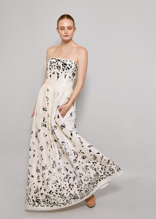 Oscar De La Renta White Strapless Gown with Ornamentation Resort 2010 - The Kit Vintage
