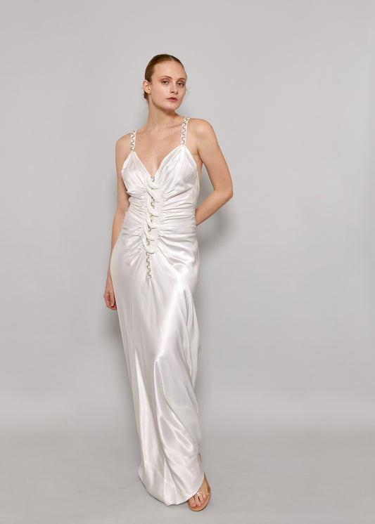 John Galliano S/S 2006 White Satin Bias Cut Dress - The Kit Vintage