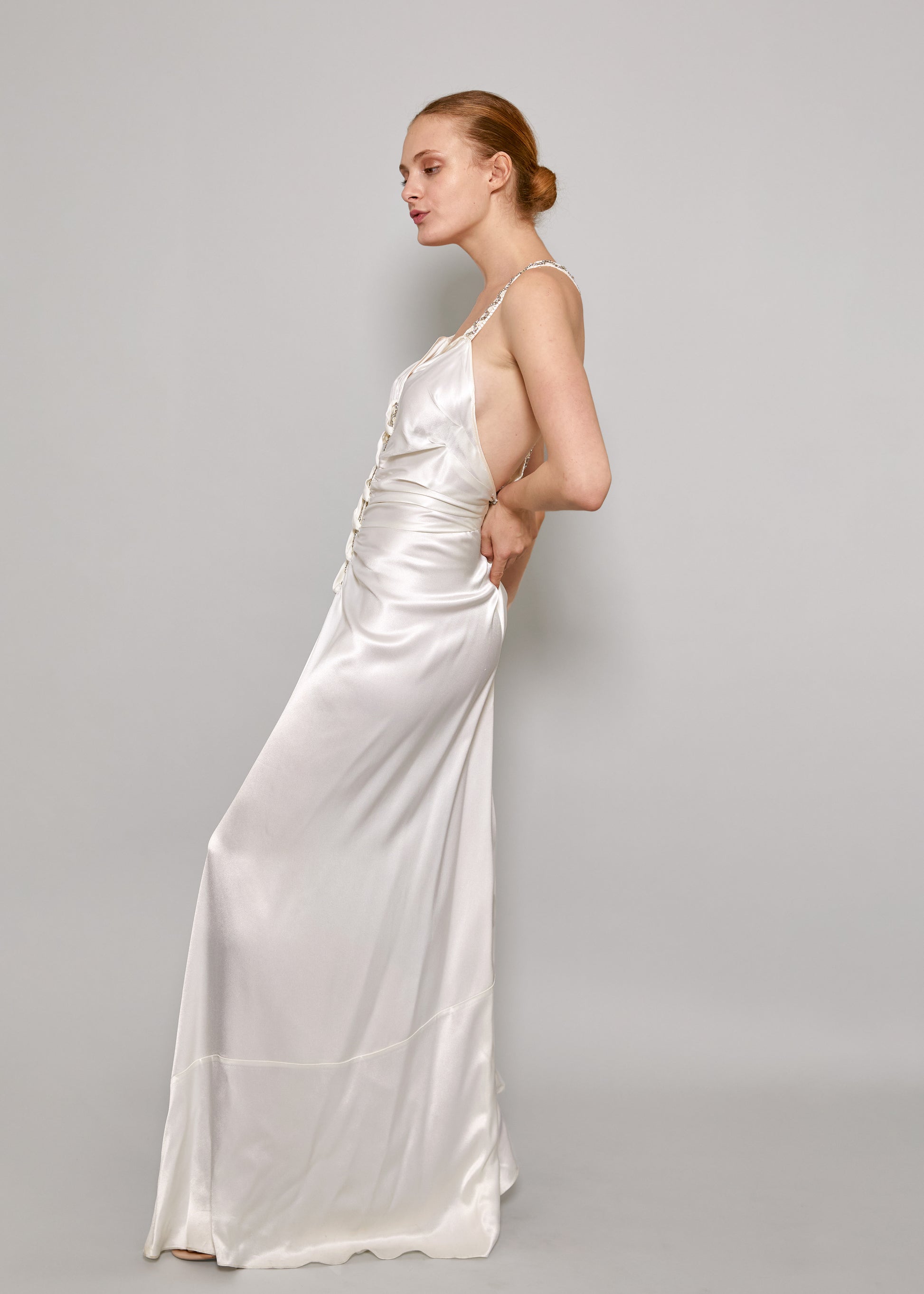 John Galliano S/S 2006 White Satin Bias Cut Dress - The Kit Vintage