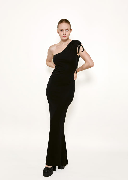 Vivienne Westwood Gold Label Black Jersey One Shoulder Dress - The Kit Vintage