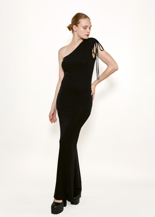 Vivienne Westwood Gold Label Black Jersey One Shoulder Dress - The Kit Vintage