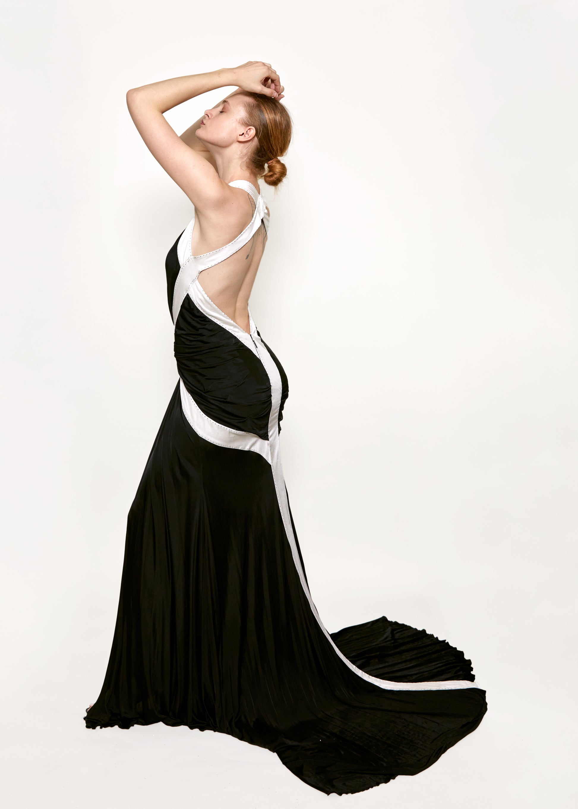 Roberto Cavalli 2008 Black/ White Low Back Gown - The Kit Vintage