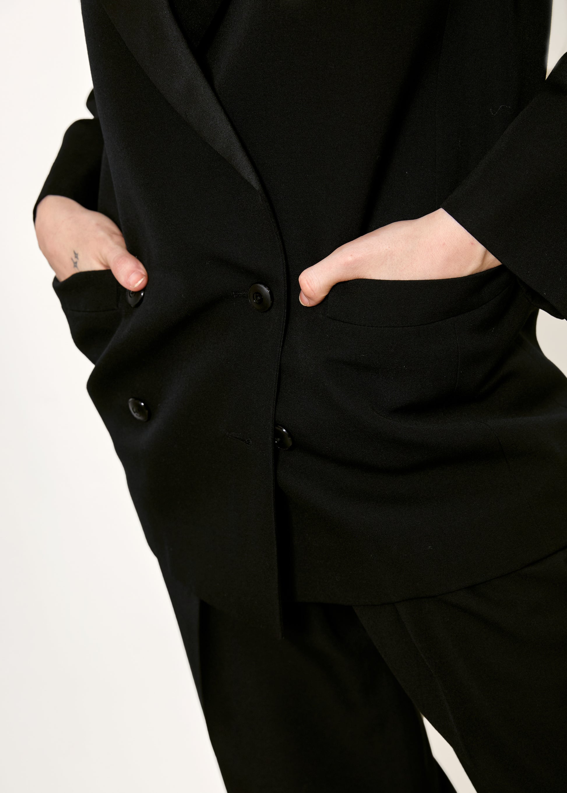 Yves Saint Laurent Tuxedo Blazer with Gold Sequin Tuxedo Stripe Pants - The Kit Vintage