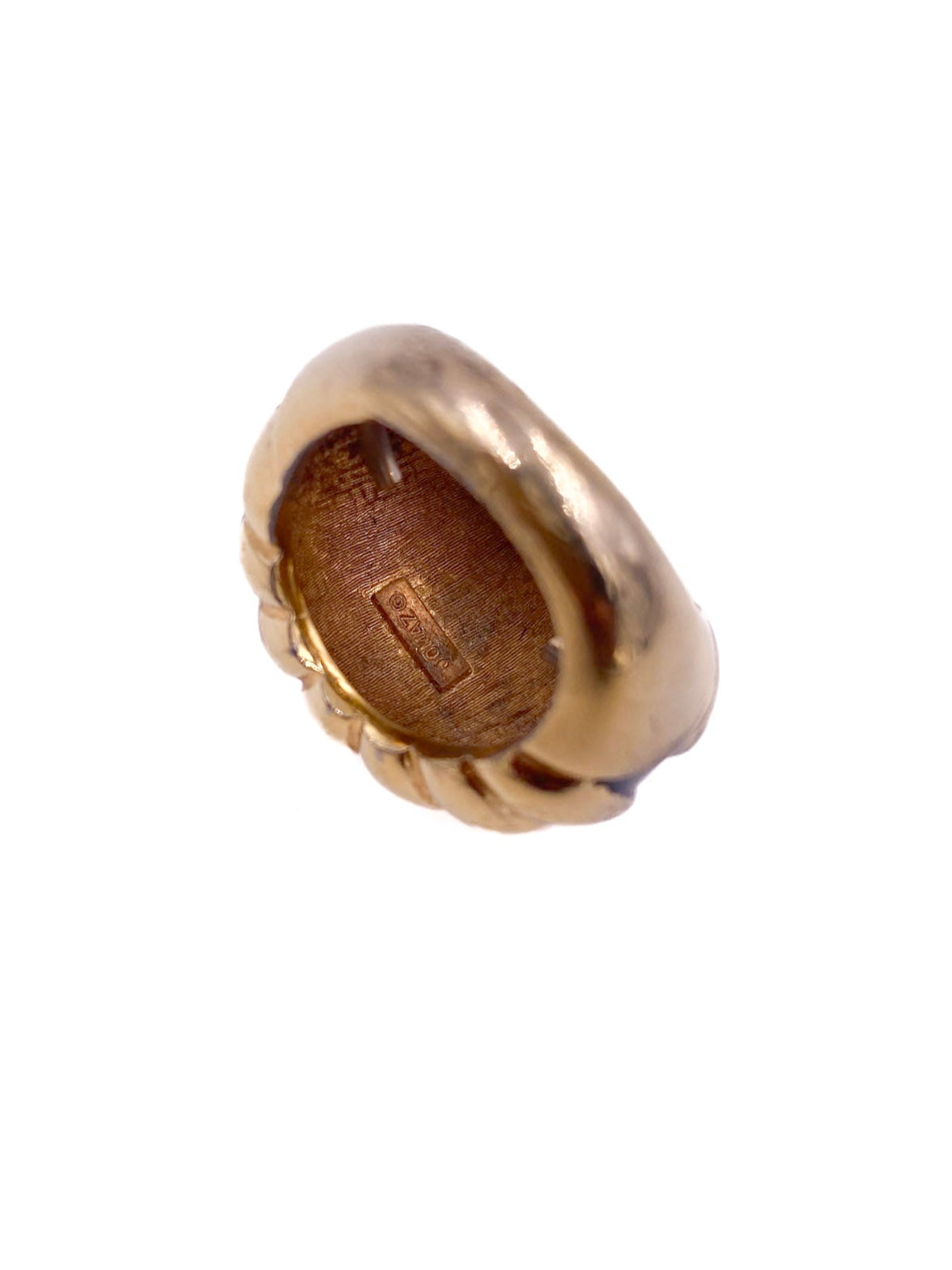Vintage Jomaz Red/Navy Enamel Gold Adjustable Dome Ring