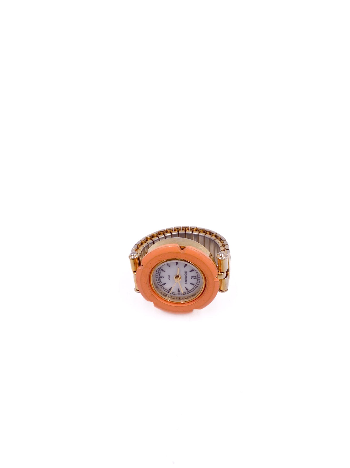 Vintage Giordano Peach and Gold Colored Watch ring