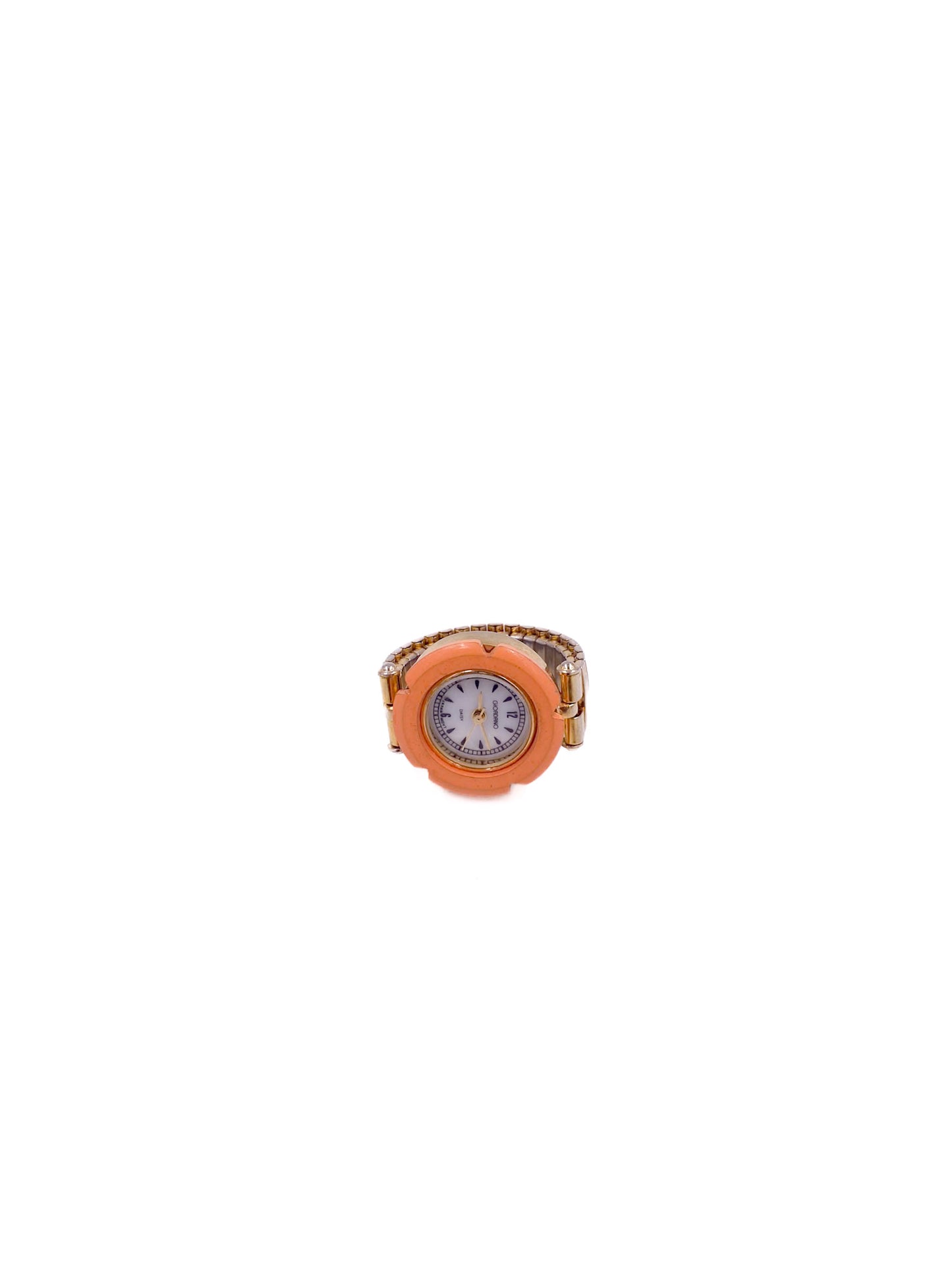 Vintage Giordano Peach and Gold Colored Watch ring
