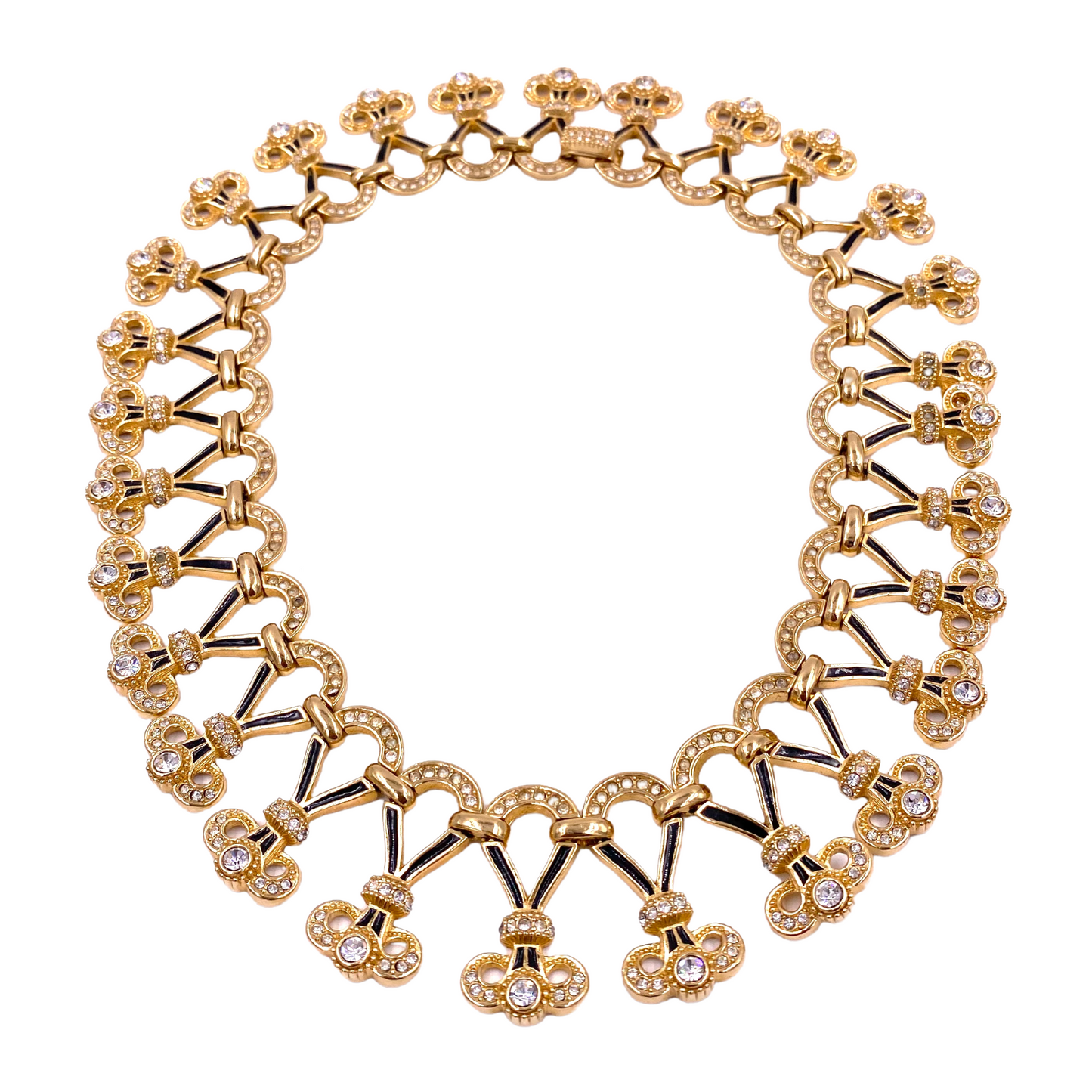 Christian Dior Black Enamel Necklace