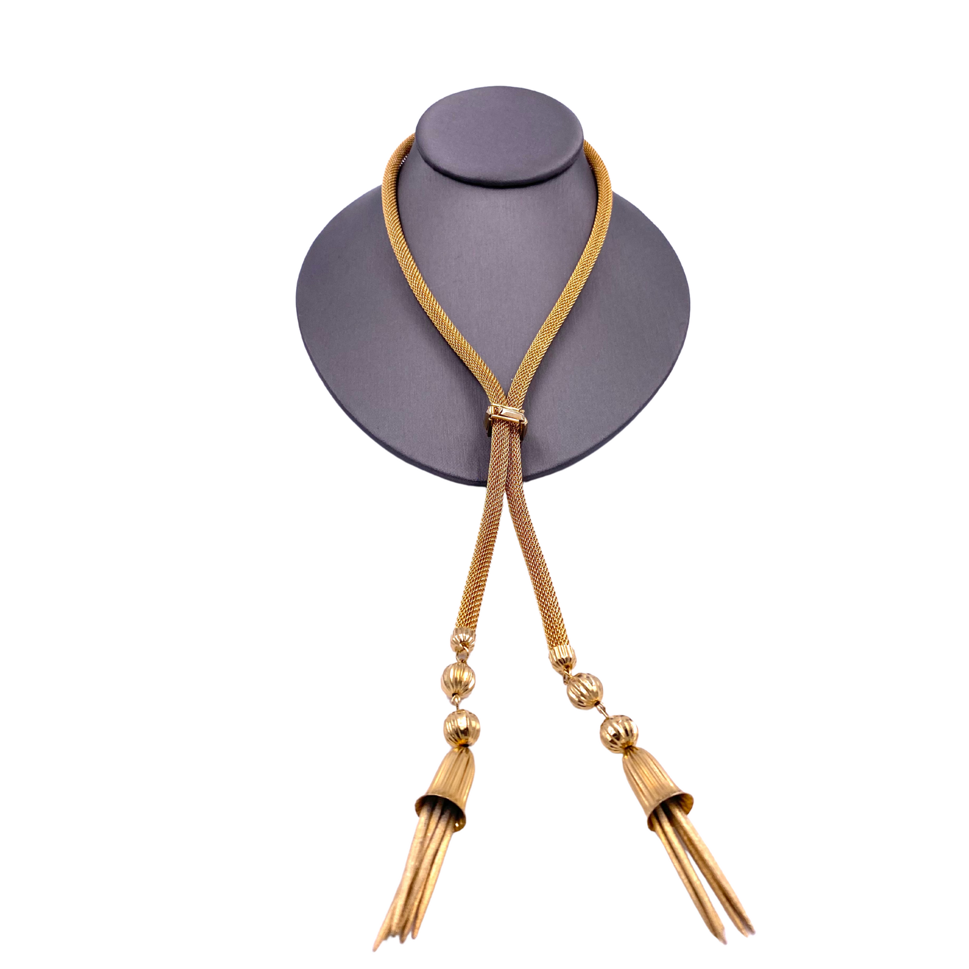 Gold Tassel Lariat Necklace - The Kit Vintage