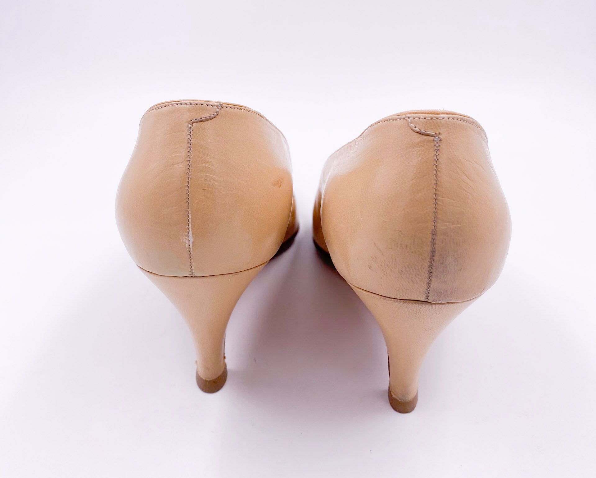 Chanel Pumps Beige With Brown Leather Toe - The Kit Vintage