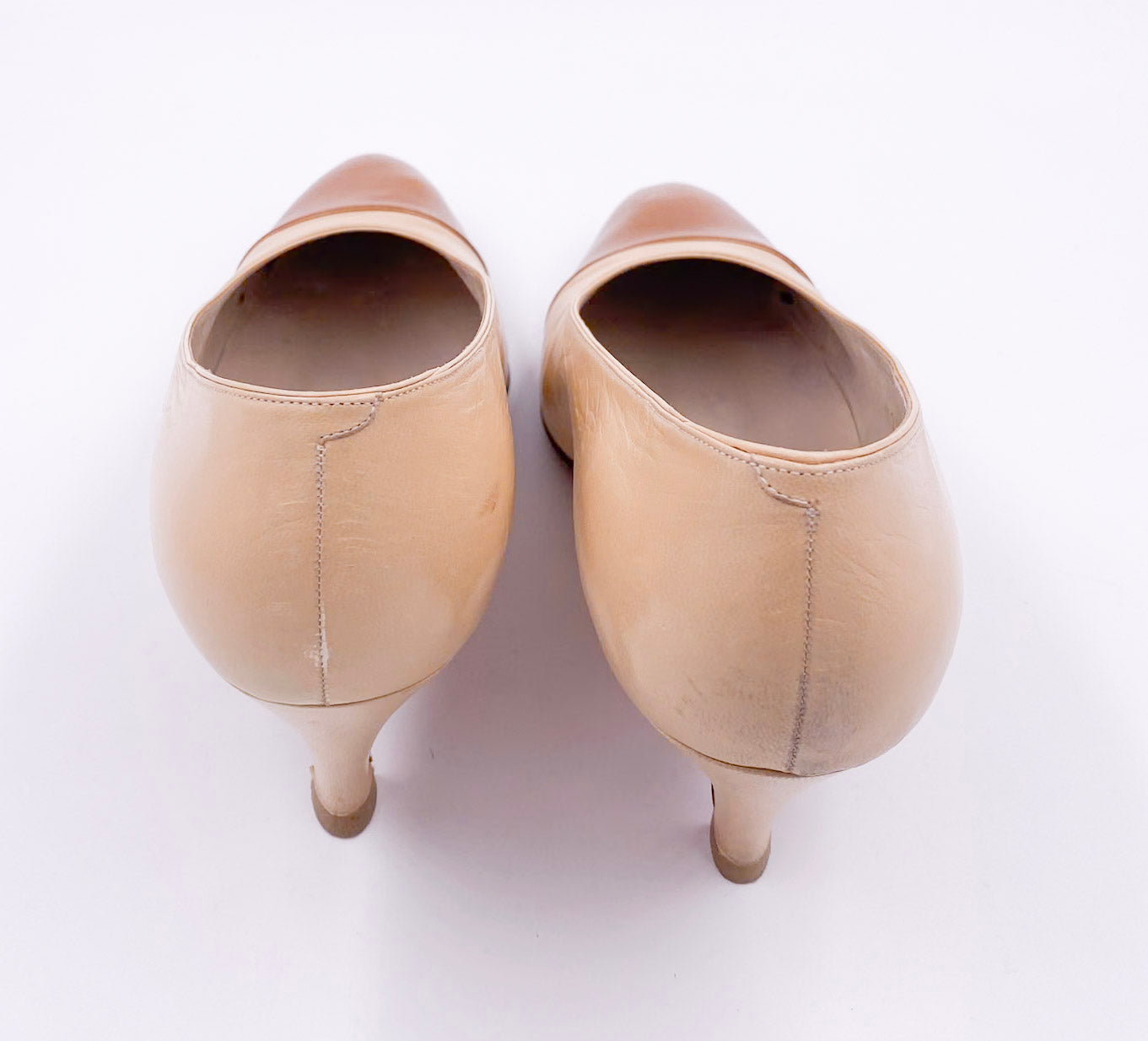 Chanel Pumps Beige With Brown Leather Toe - The Kit Vintage