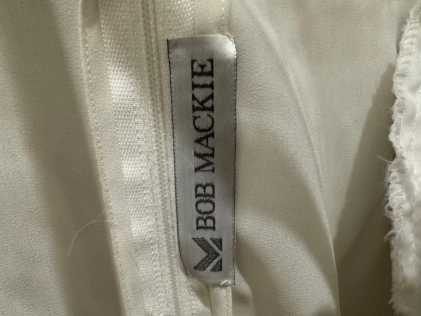 Bob Mackie 1970's White Long Sleeved Fully Beaded Gown