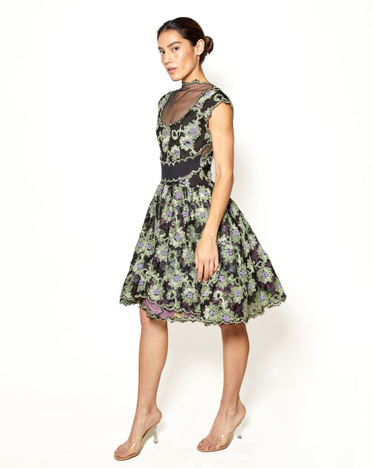 Geoffrey Beene Black Floral Lace Cocktail Dress - The Kit Vintage