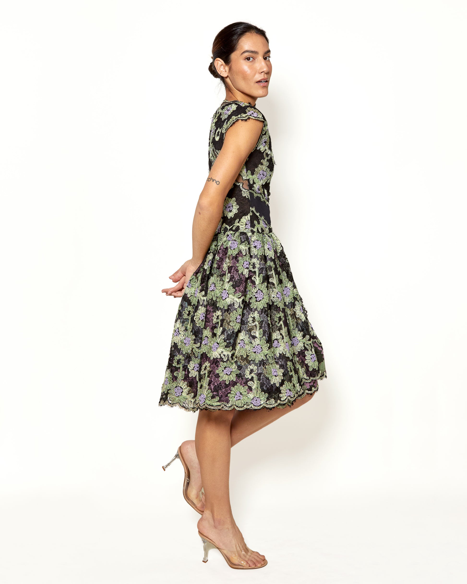 Geoffrey Beene Black Floral Lace Cocktail Dress - The Kit Vintage