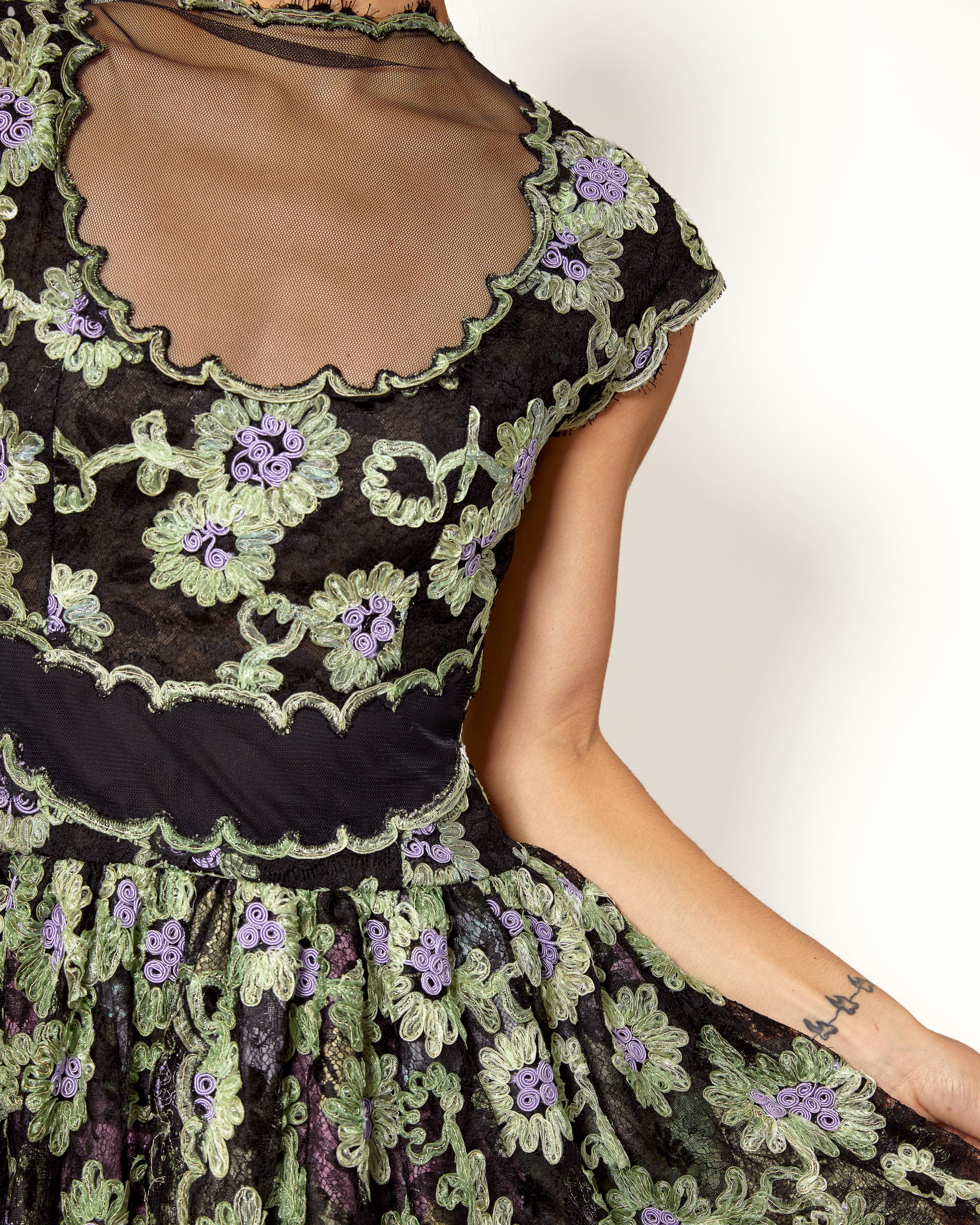 Geoffrey Beene Black Floral Lace Cocktail Dress - The Kit Vintage