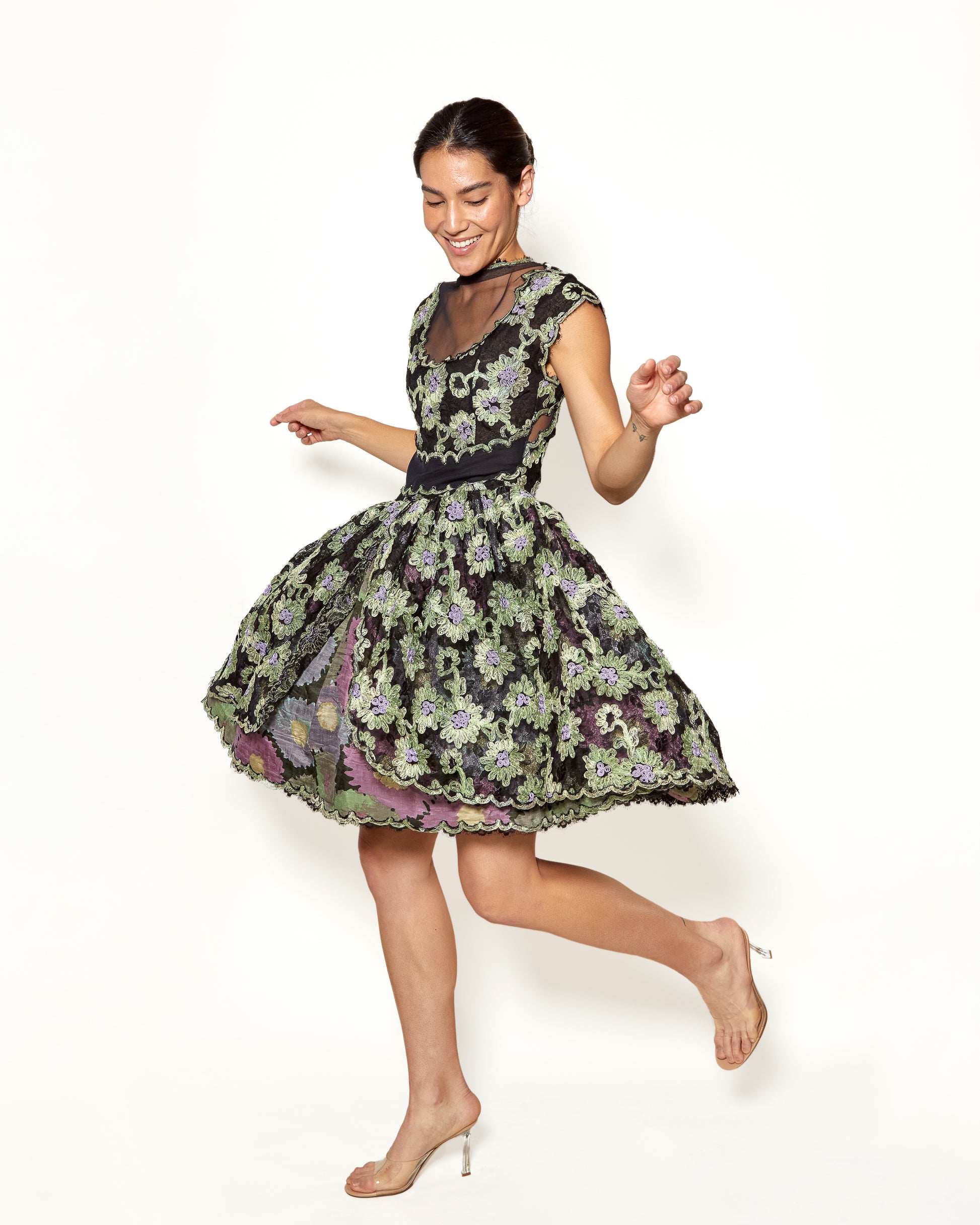 Geoffrey Beene Black Floral Lace Cocktail Dress - The Kit Vintage