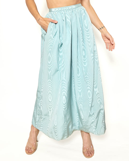 Vintage 1950's Sloat New York Sky Blue Maxi Silk Circle Skirt - The Kit Vintage