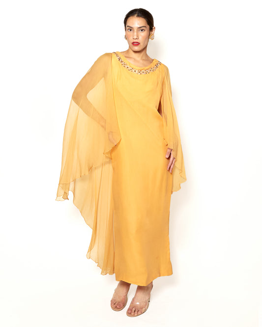 Vintage Hartnell 1960's Sherbert Dress w/ Ornamented Neckline - The Kit Vintage