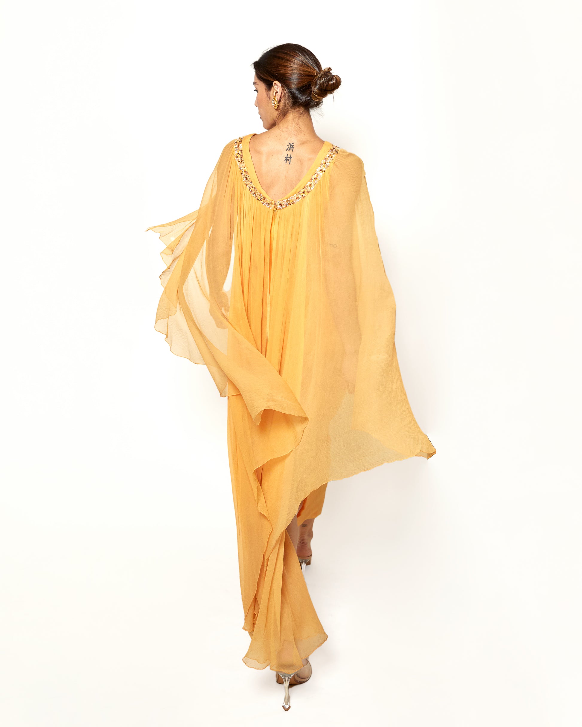 Vintage Hartnell 1960's Sherbert Dress w/ Ornamented Neckline - The Kit Vintage