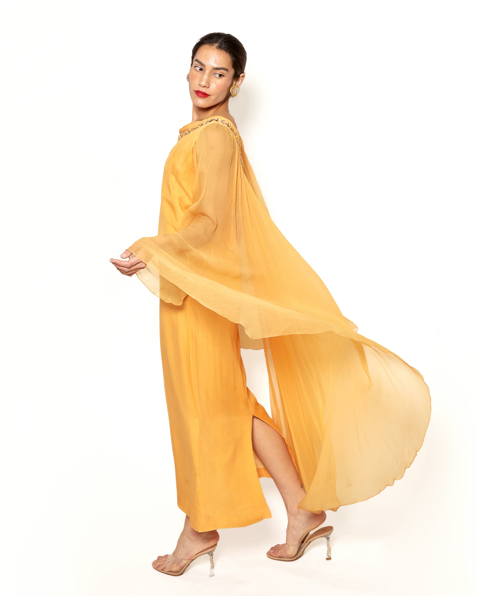Vintage Hartnell 1960's Sherbert Dress w/ Ornamented Neckline - The Kit Vintage