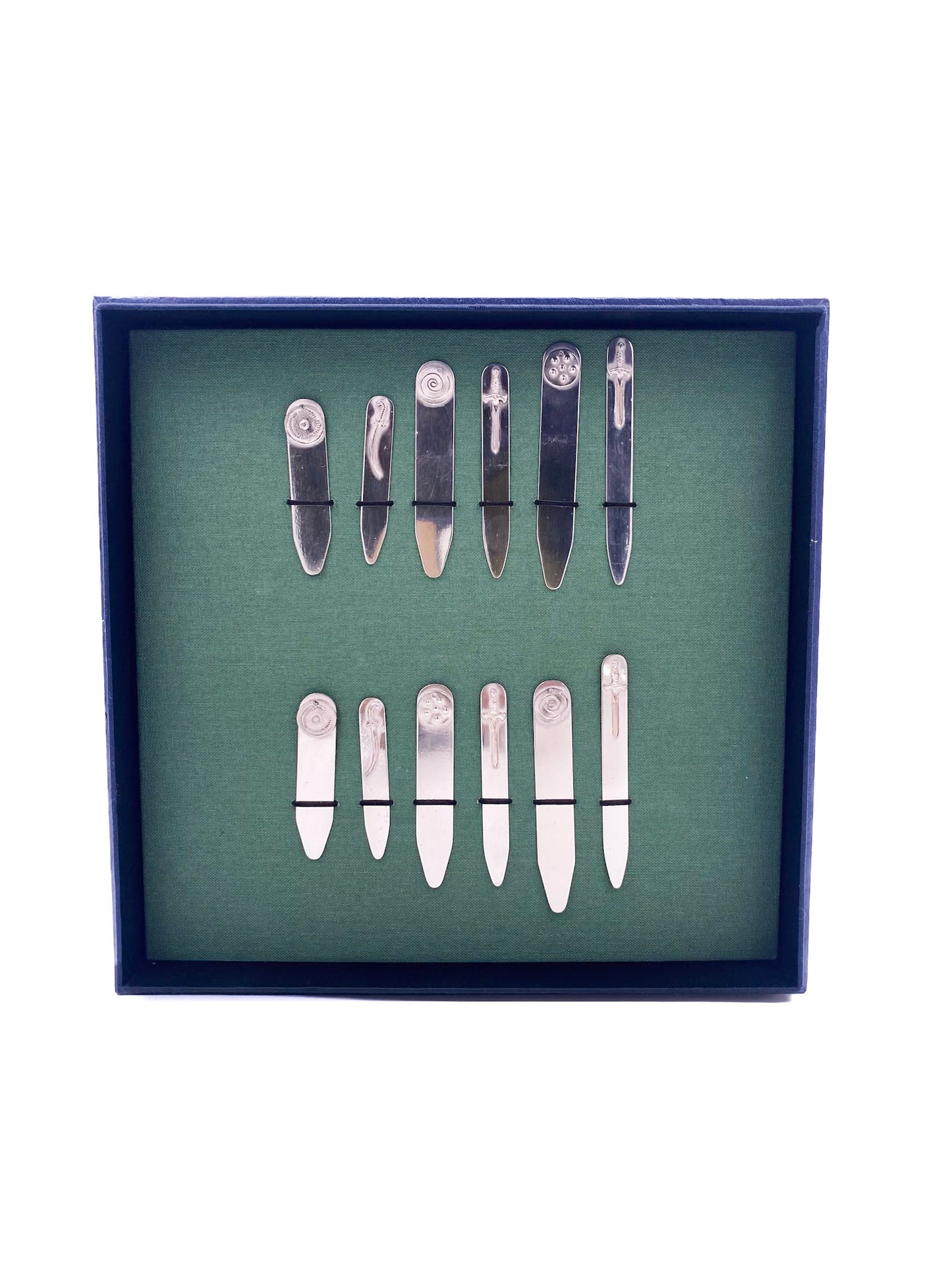 Vintage Vicente Gracia Diseño de Joyas Silver Collar Stays Gift Set
