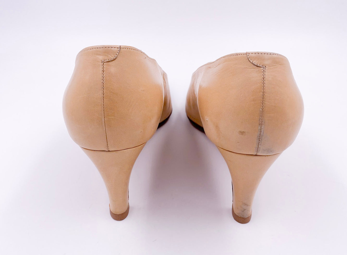 Chanel Pumps Off White With Black Leather Toe - The Kit Vintage