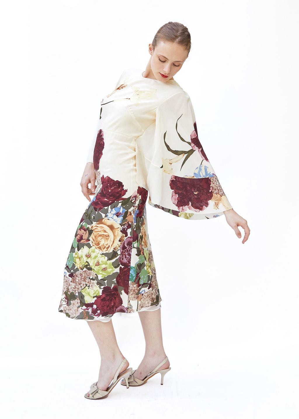 Valentino Pre Fall 2016 Floral Dress with Cape - The Kit Vintage