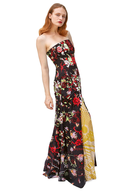 Christian Lacroix Corseted Embroidered Strapless Gown with Cape - The Kit Vintage