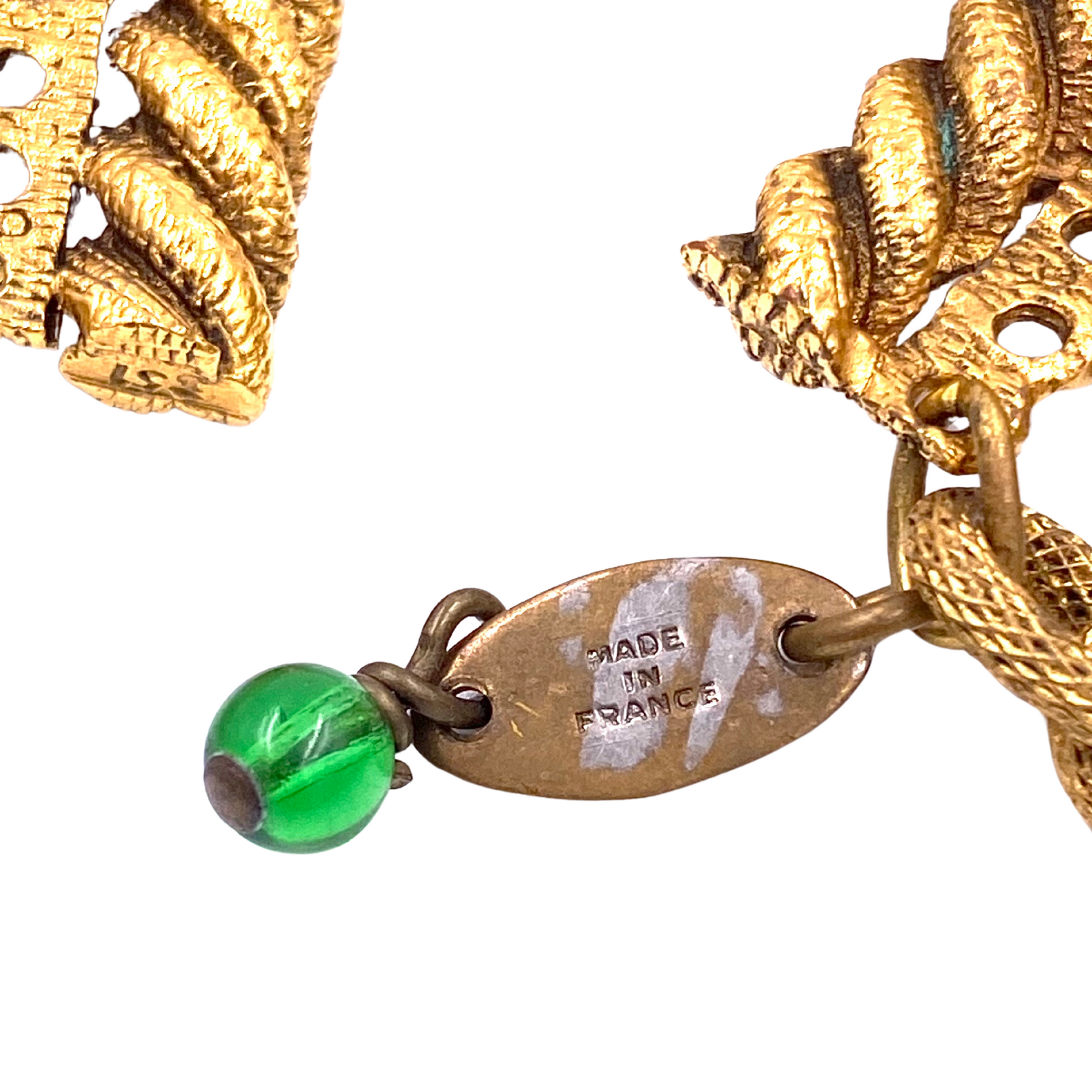 Chanel 1984 Multi Chain with Gripoix Purple/Green Stones Necklace - The Kit Vintage