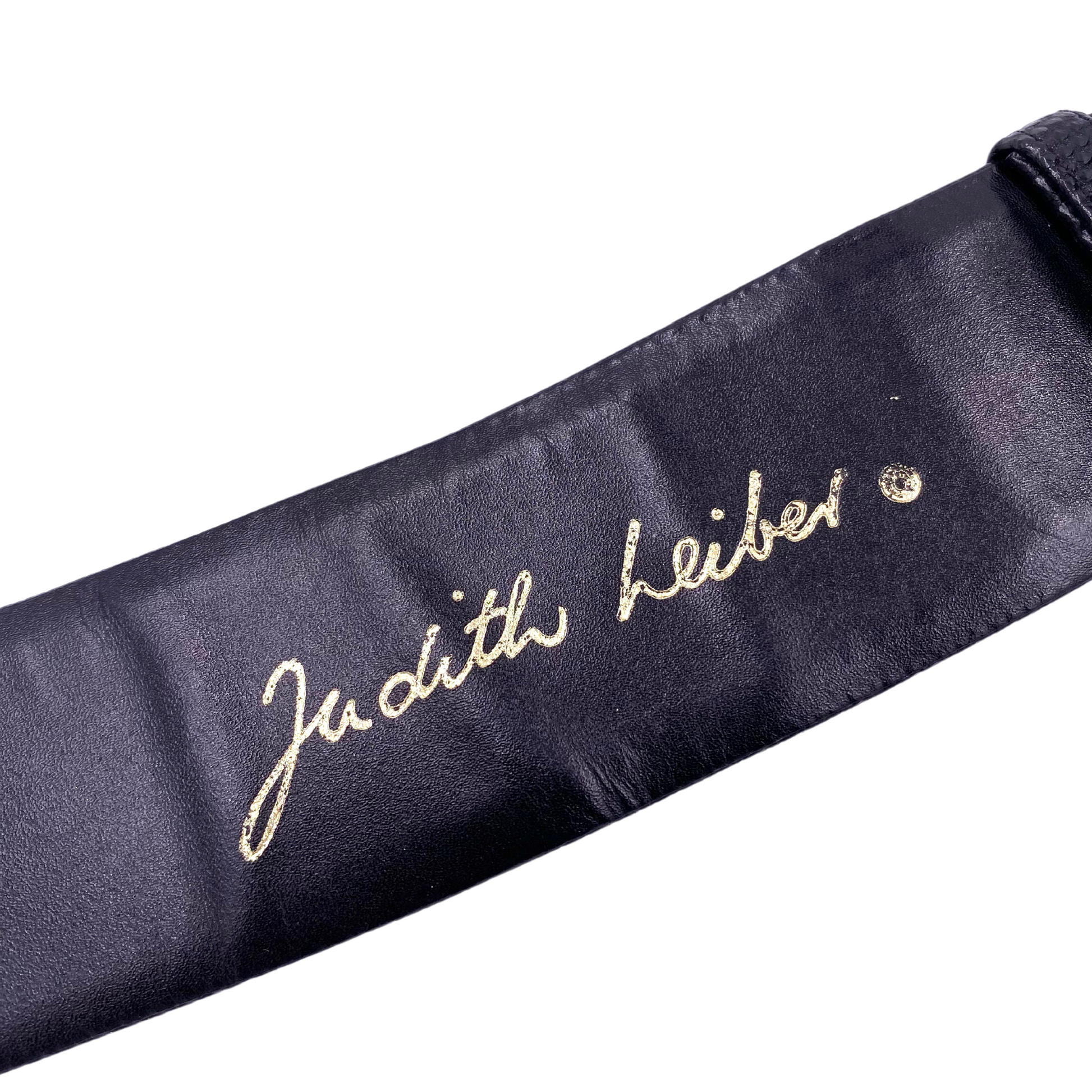 Judith Leiber Crystal Monkeys Buckle Black Lizard Belt - The Kit Vintage