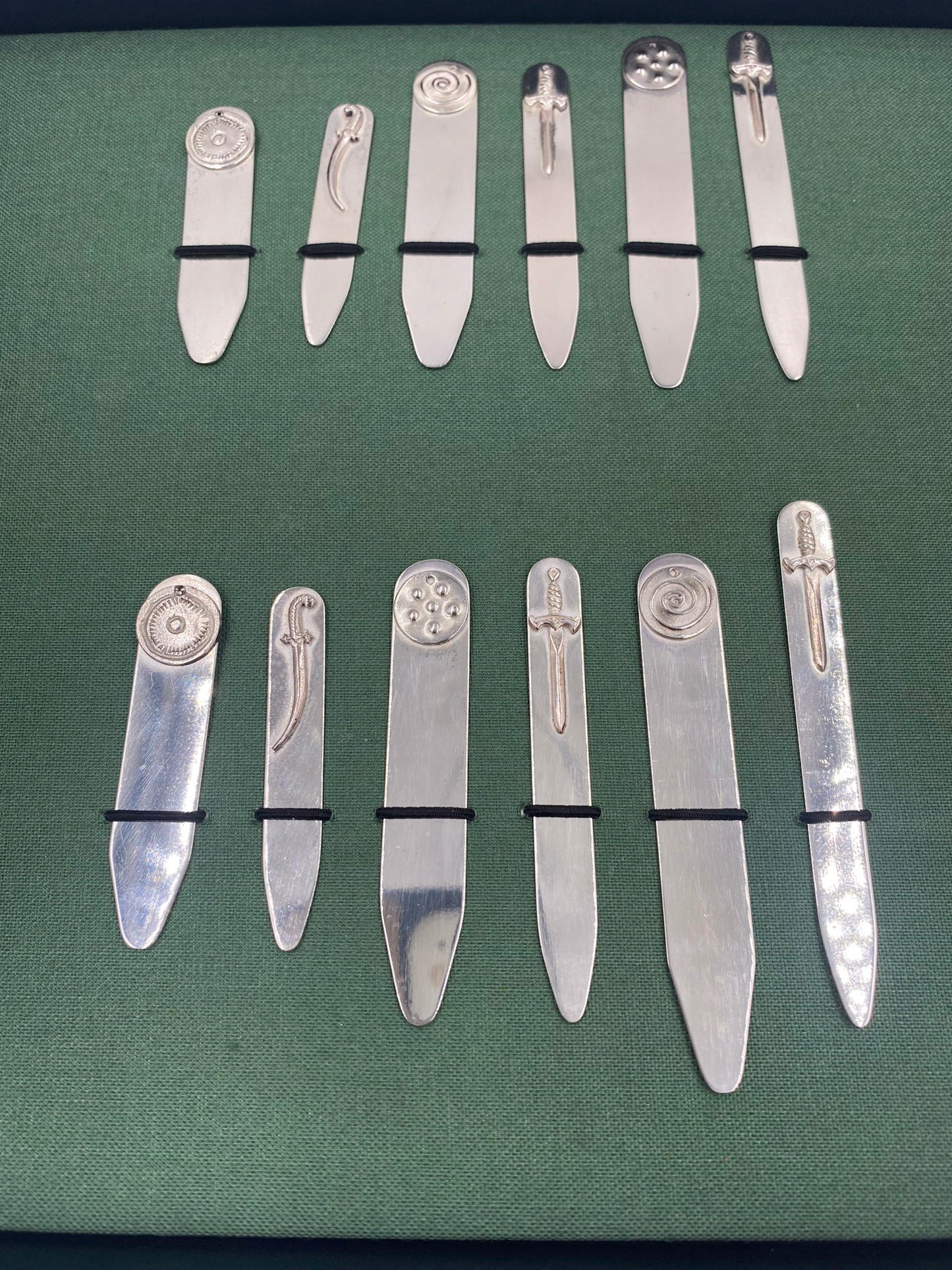 Vintage Vicente Gracia Diseño de Joyas Silver Collar Stays Gift Set