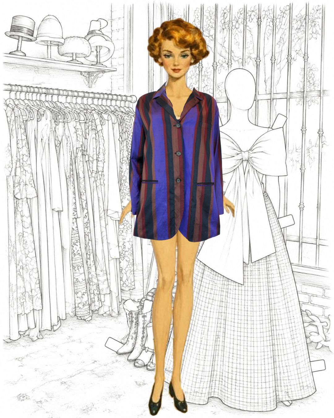 Romeo Gigli Silk Striped Blazer