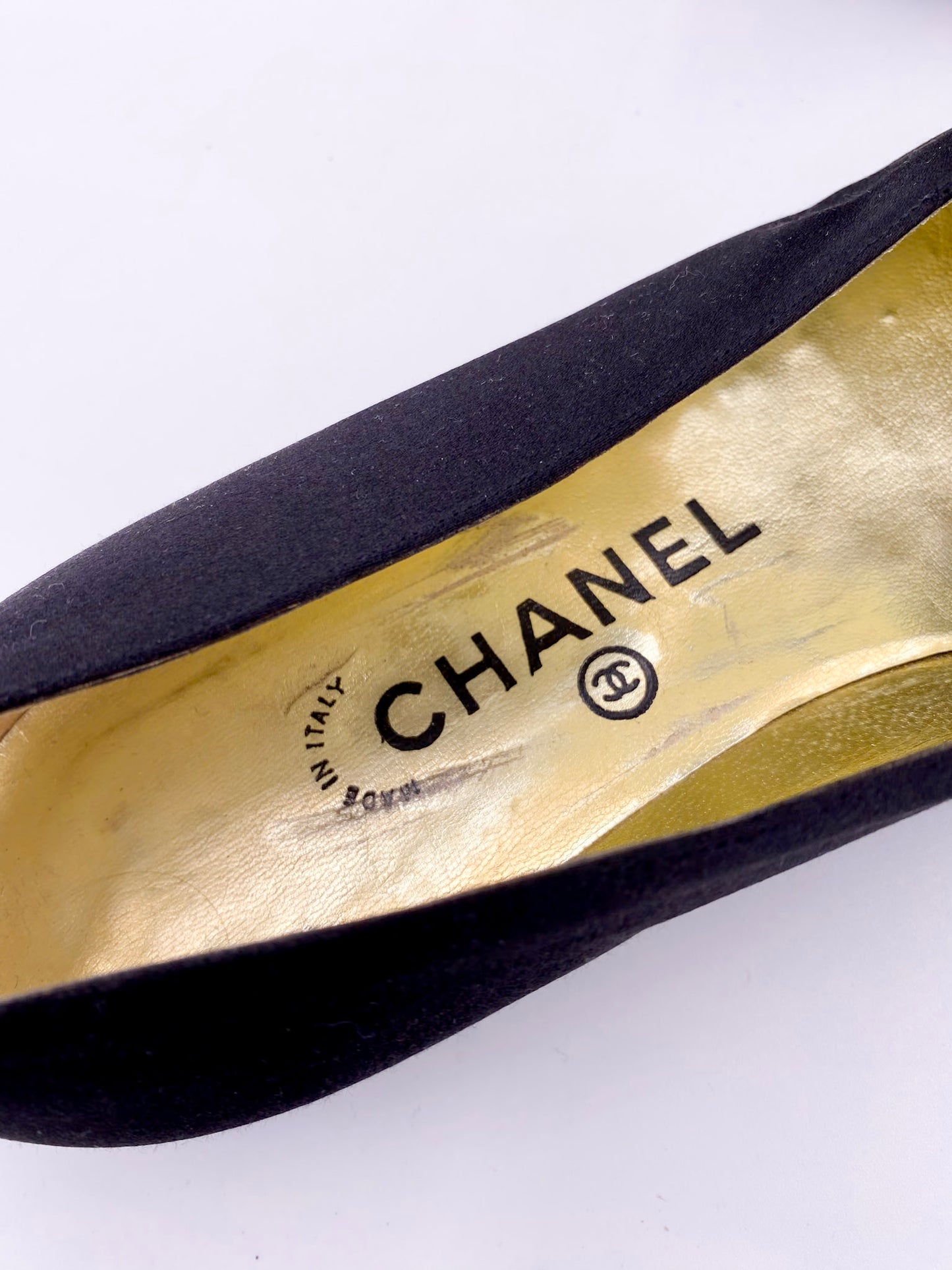 Chanel Black Bow Flats