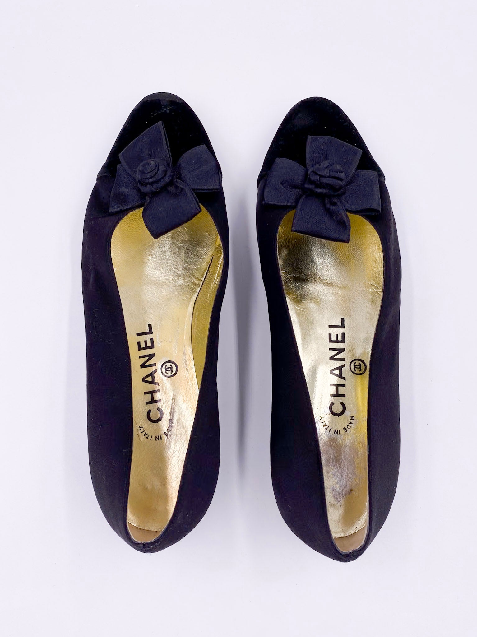 Chanel Black Bow Flats - The Kit Vintage