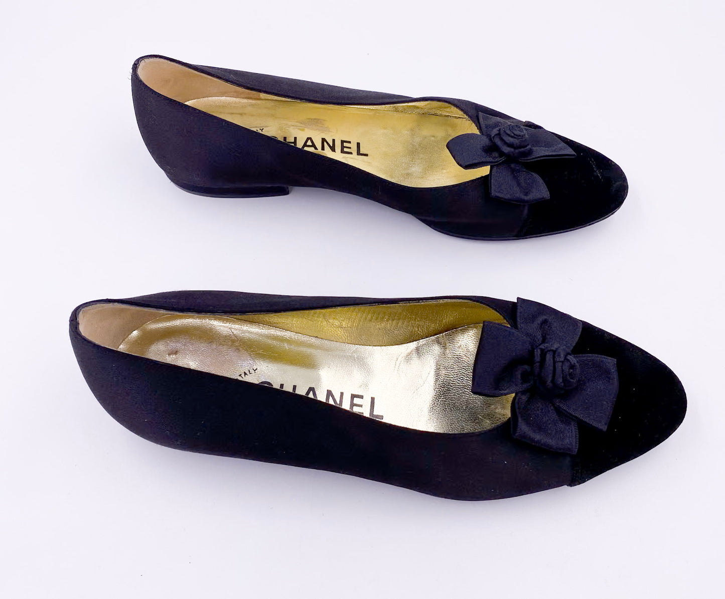 Chanel Black Bow Flats
