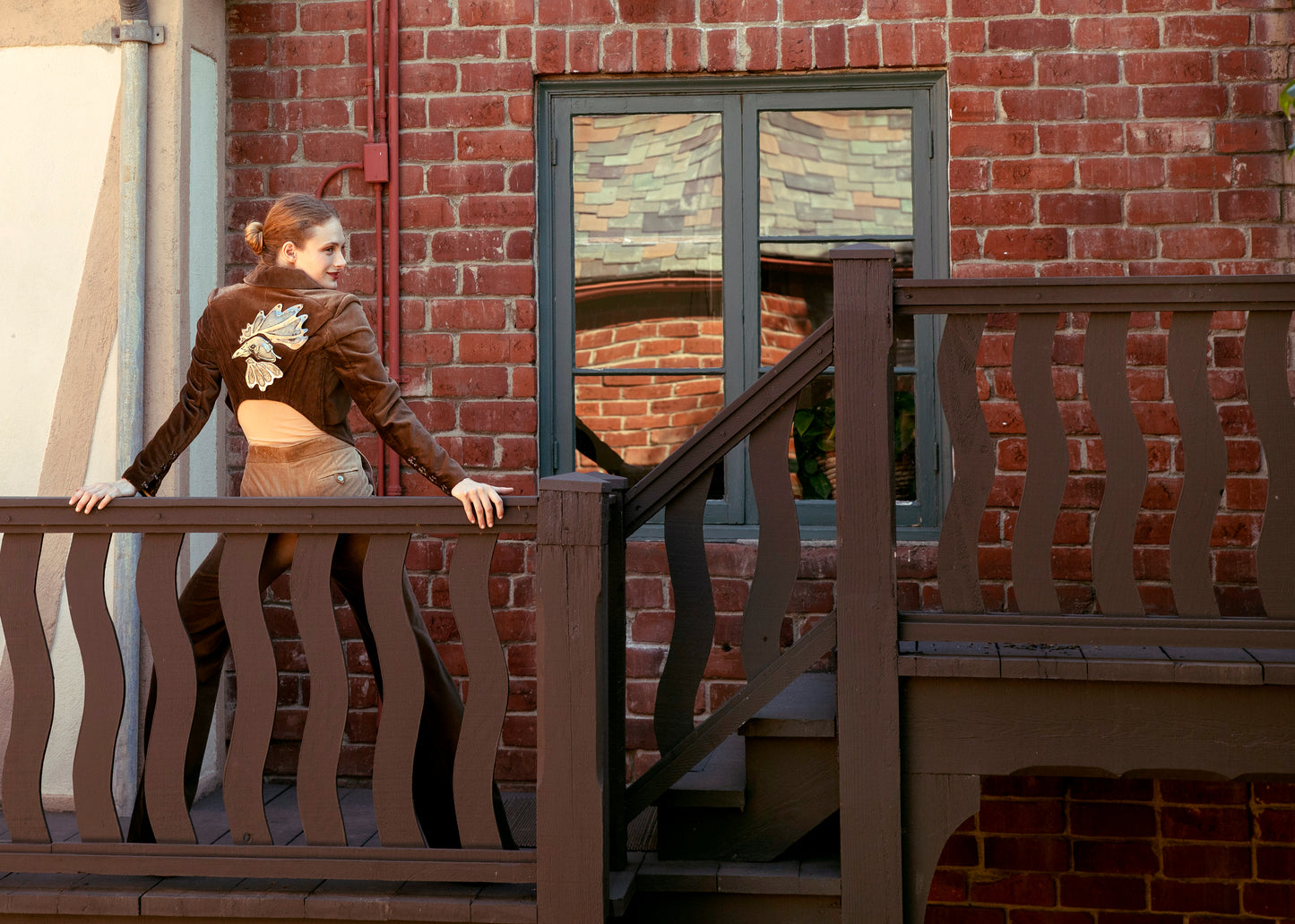 Fall 2001 Stella McCartney for Chloe Velvet Rooster Jacket & Pant Set