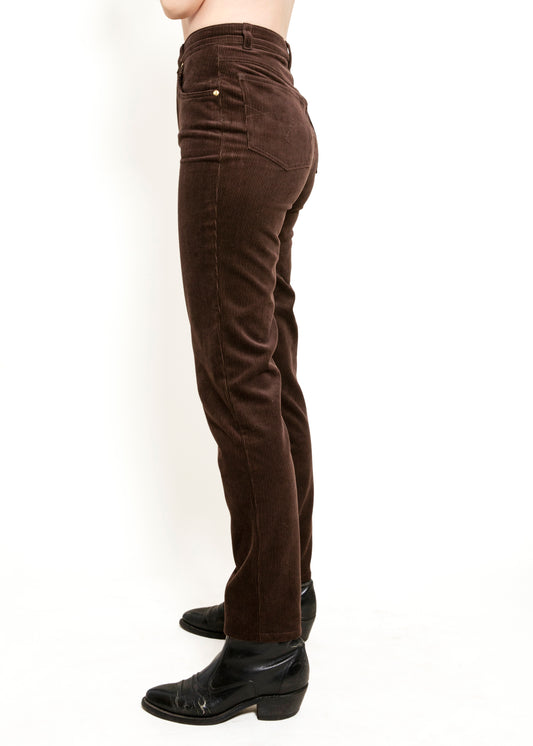 Escada Choc Brn Corduroy Pants - The Kit Vintage