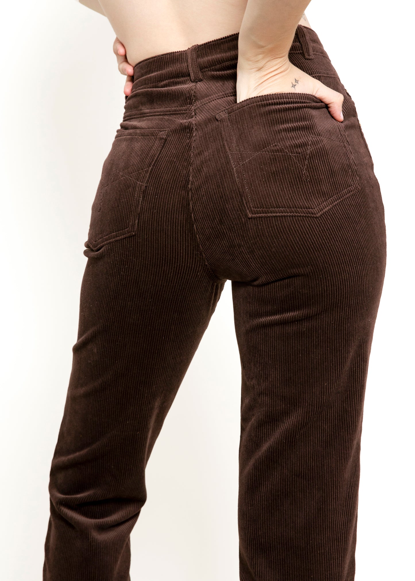 Escada Choc Brn Corduroy Pants