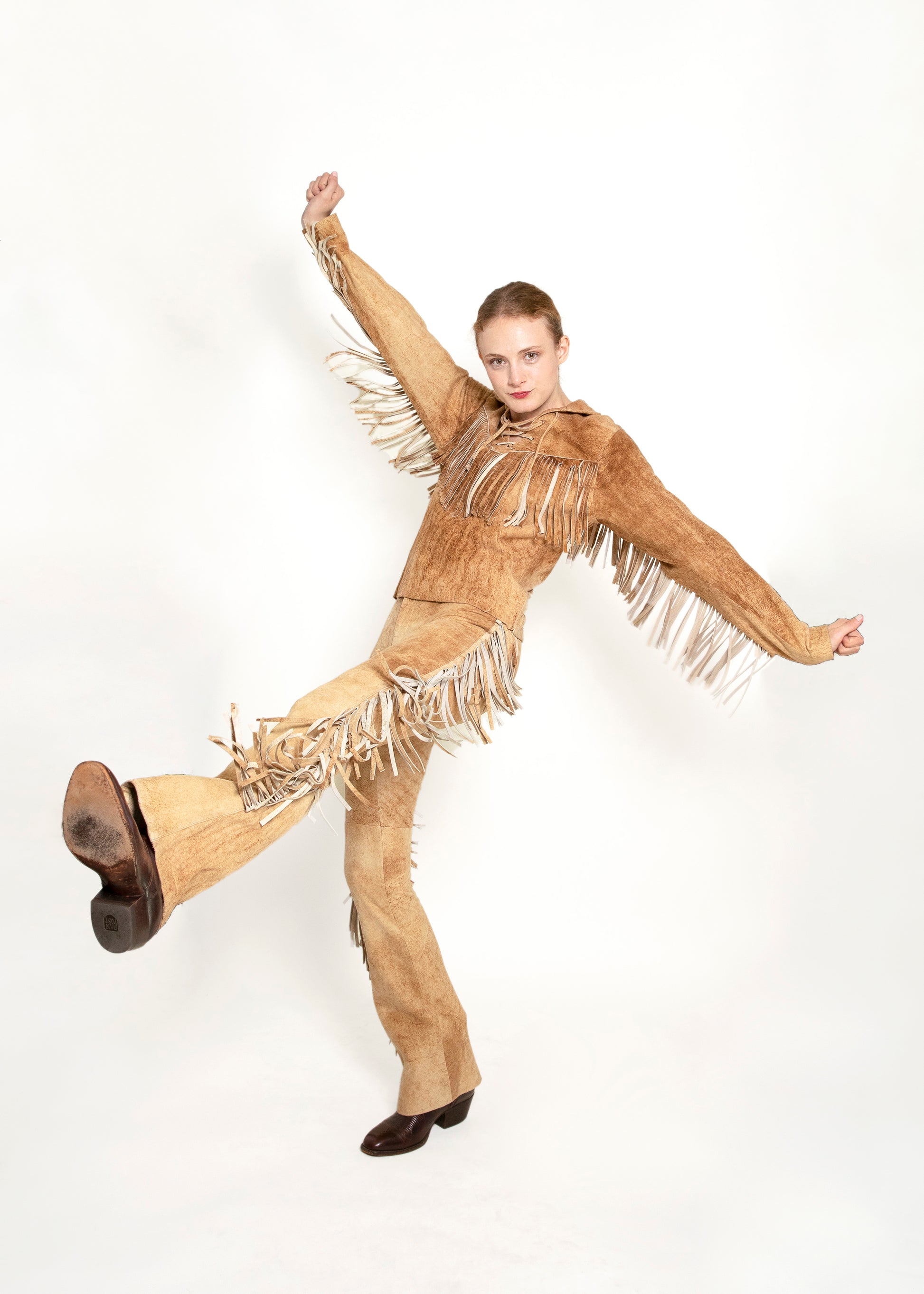 Ralph Lauren Sport Fringe Leather Top & Pant Set - The Kit Vintage