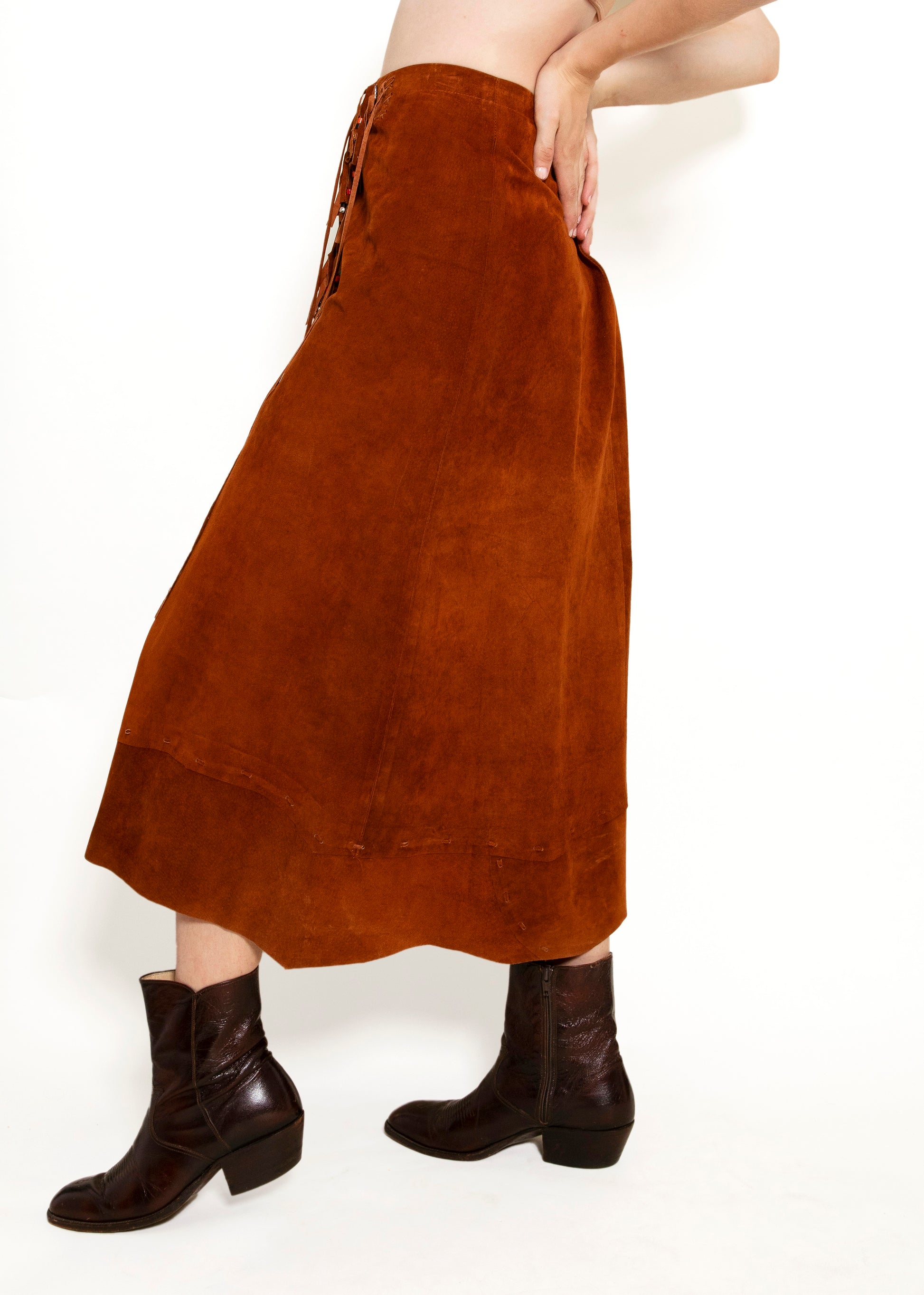 Pia Rucci Leather Fringe skirt - The Kit Vintage