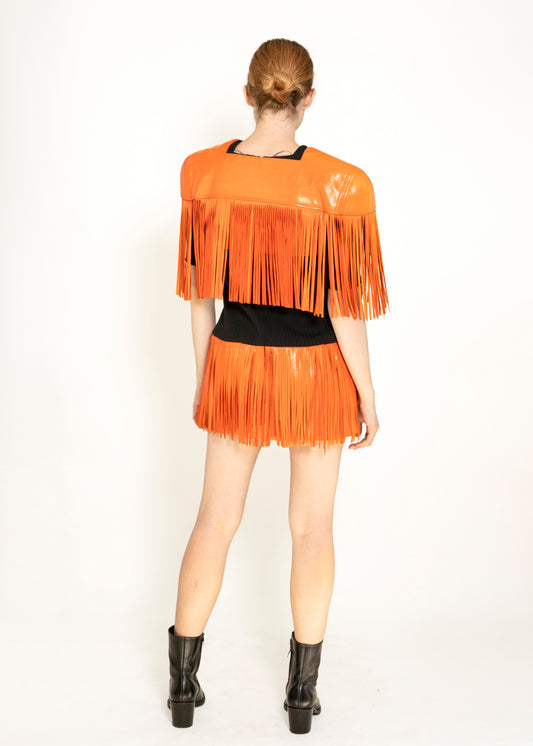 Paco Rabanne Leather Fringe Dress with Bolero - The Kit Vintage