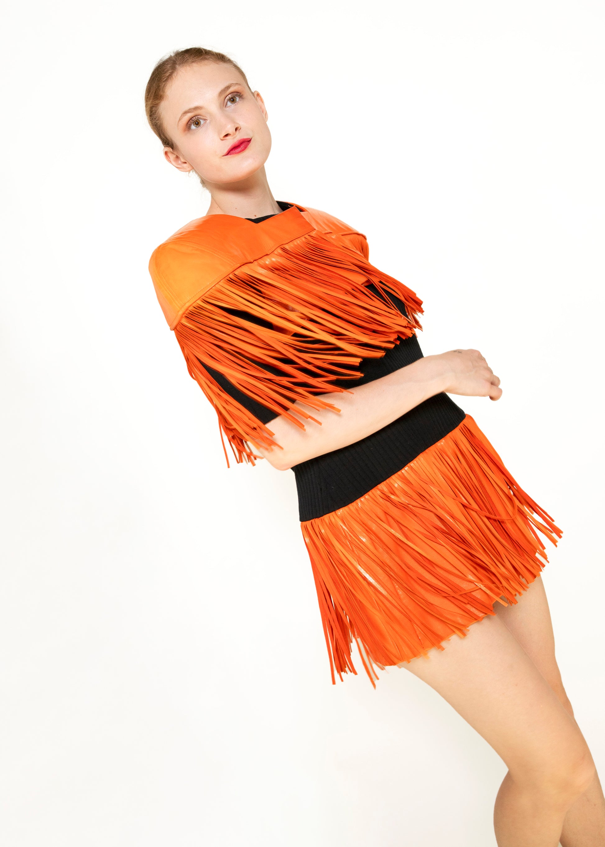 Paco Rabanne Leather Fringe Dress with Bolero - The Kit Vintage
