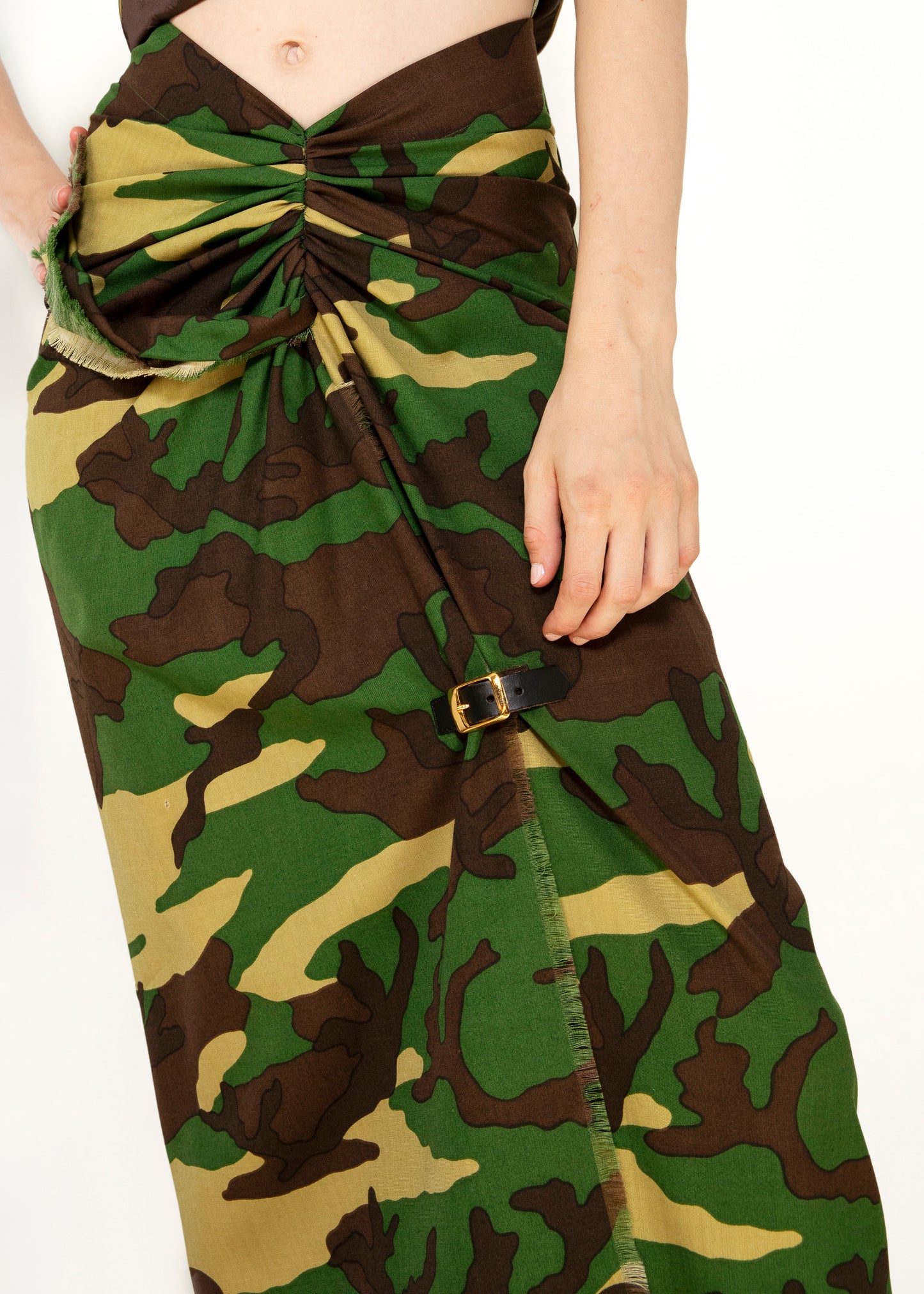Moschino Couture Camouflage 3 Pc Skirt, Jacket, & Corset Set