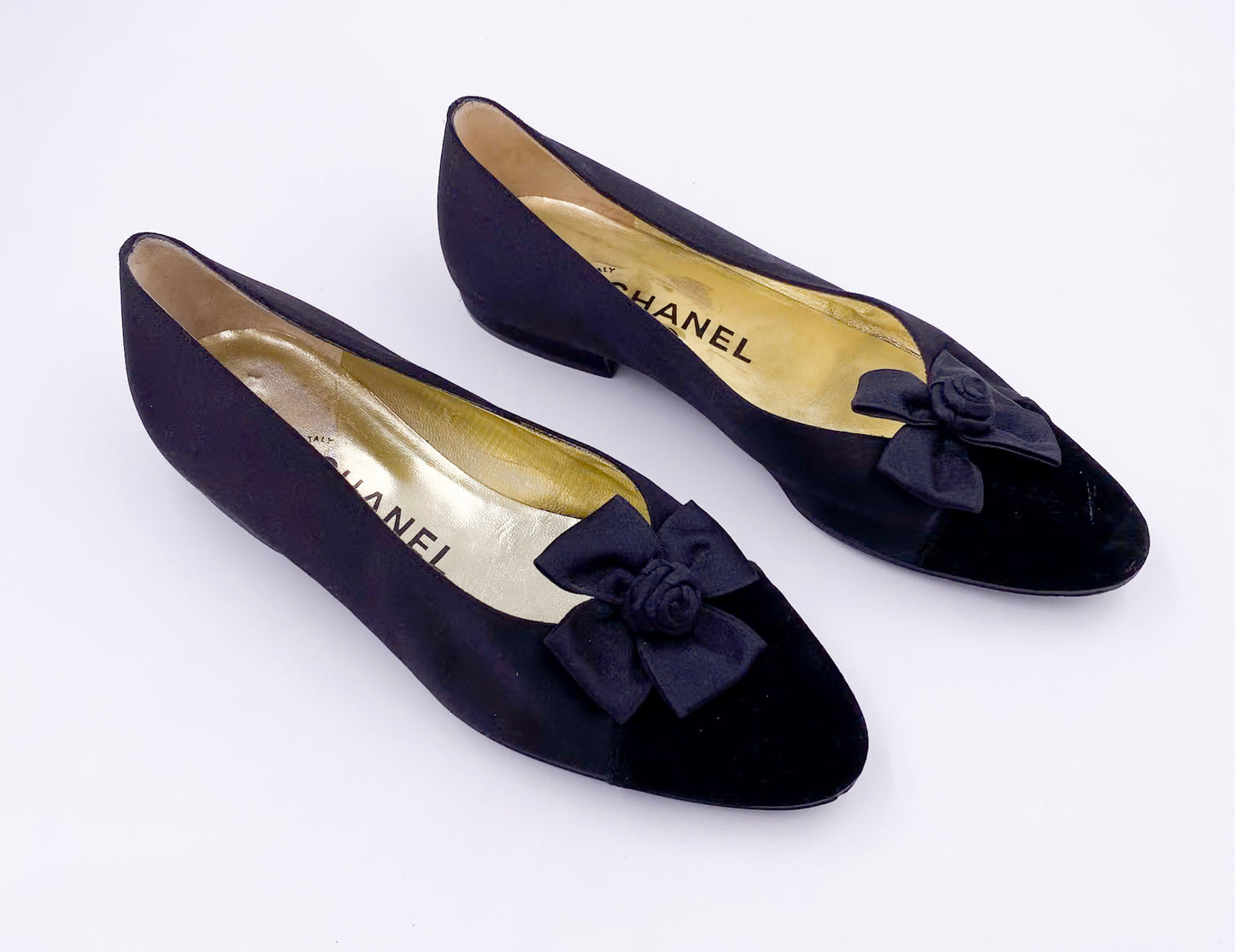 Chanel Black Bow Flats