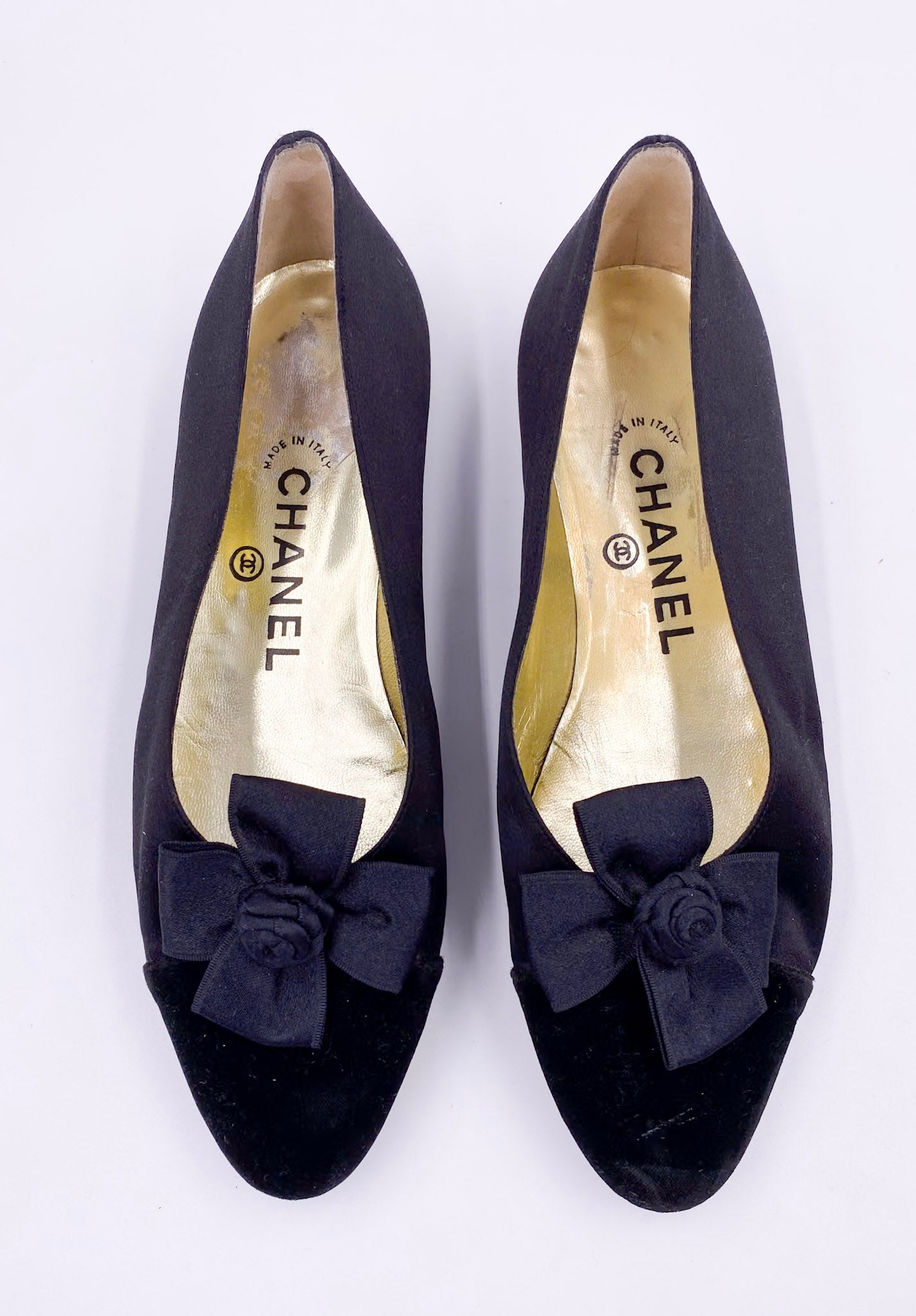 Chanel Black Bow Flats - The Kit Vintage