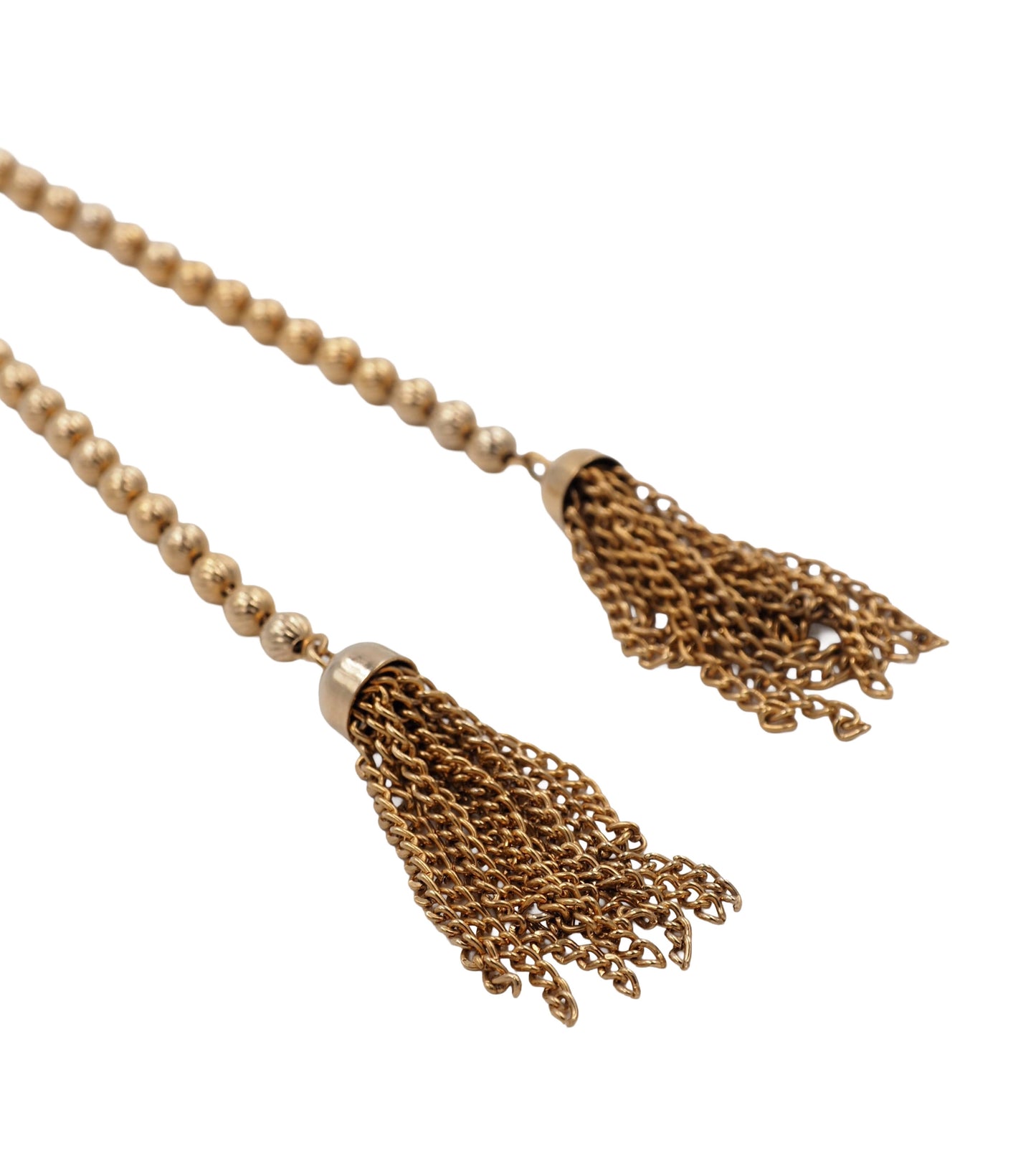 Avon Gold Lariat Necklace With Green Stone