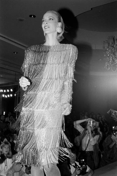 Bill Blass Fall 1984 Beaded Fringe Bronze & Gold Cocktail Dress - The Kit Vintage