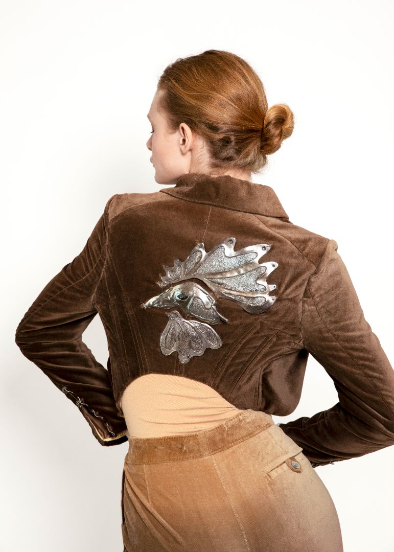 Fall 2001 Stella McCartney for Chloe Velvet Rooster Jacket & Pant Set - The Kit Vintage