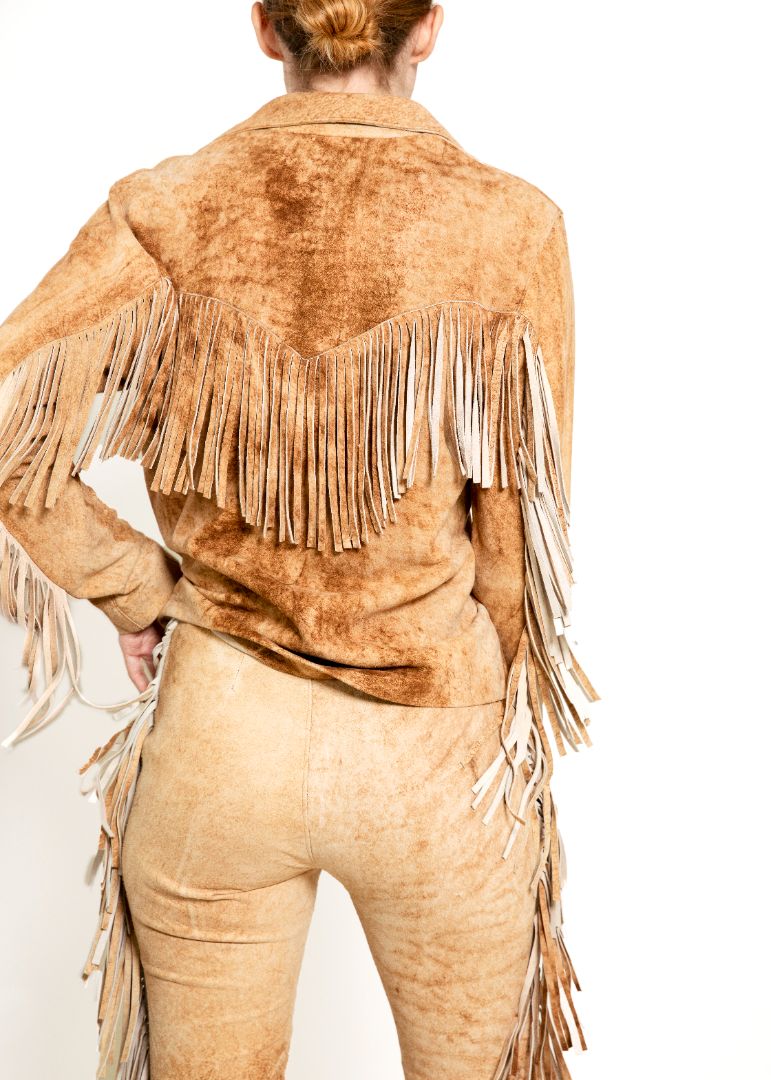 Ralph Lauren Sport Fringe Leather Top & Pant Set - The Kit Vintage